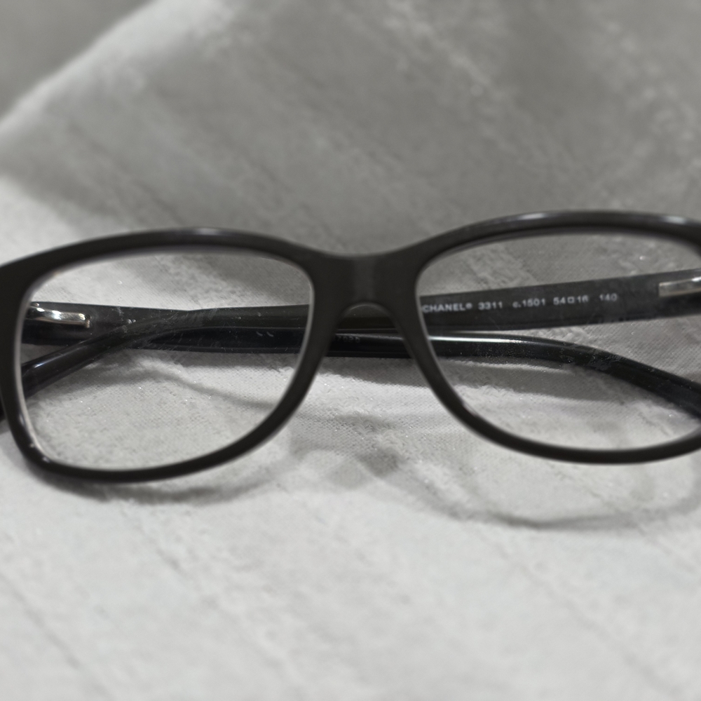 CHANEL Black Women's Eyewear Frames - Soft Rectangular